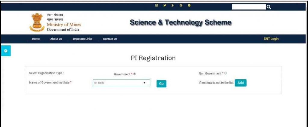 Satyabhama Portal PI Registration Form