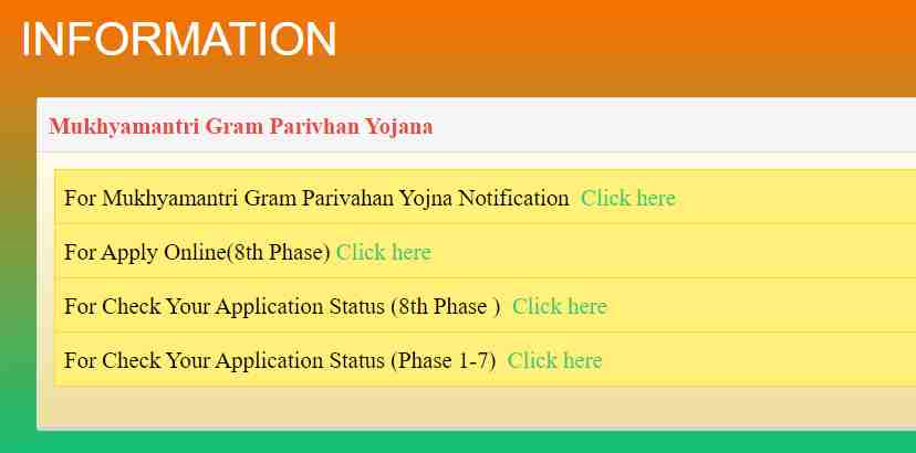 Mukhyamantri Gram Parivahan Yojana Apply Online