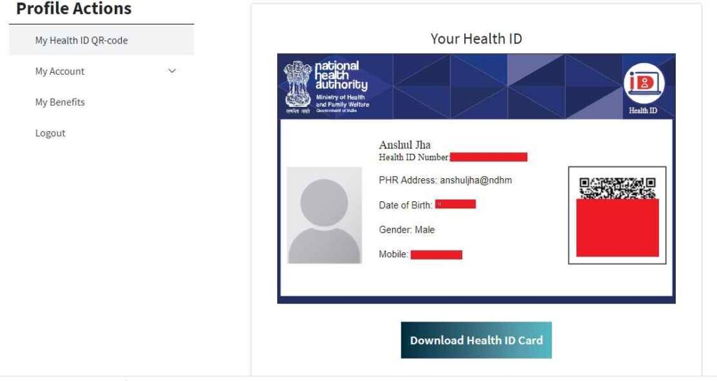 Health ID Card Download