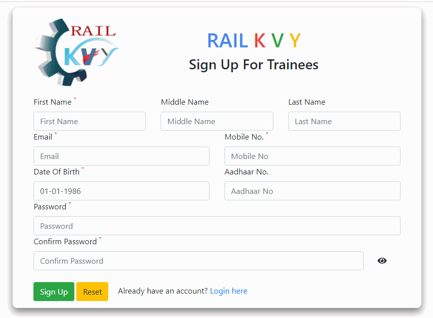 Rail Kaushal Vikas Yojana registration