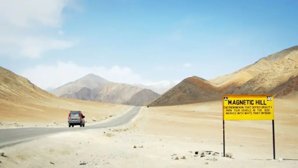 Top 10 Natural Wonders in India चौंक जाएंगे जब आप देखेंगे इन 10 अद्भुत स्थलों को 2 Magnetic Hill - Ladakh
